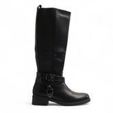 Europeon Union Women Black Leather Half Boot #3177